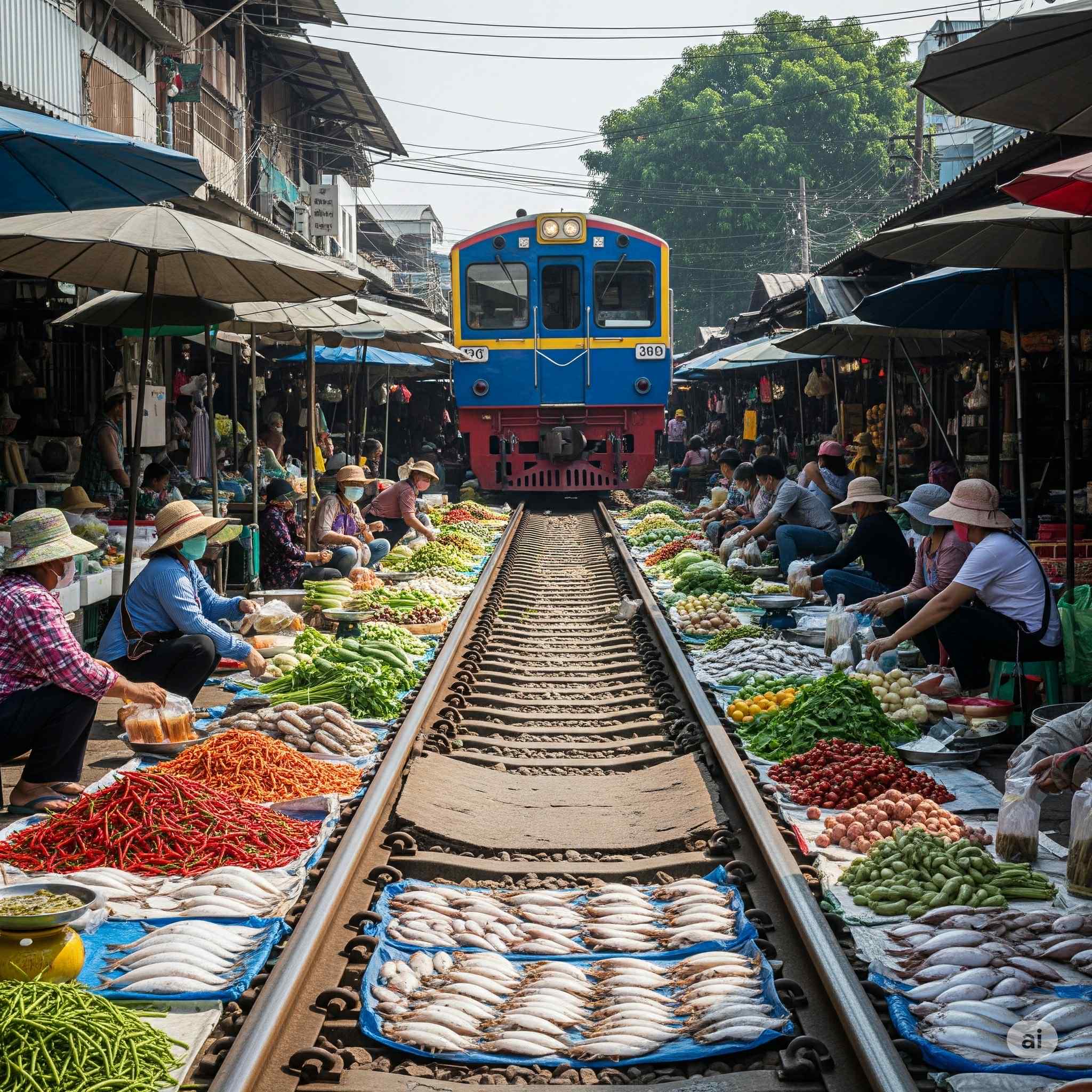 Maeklong Railway Market near Bangkok - popular day trip destination